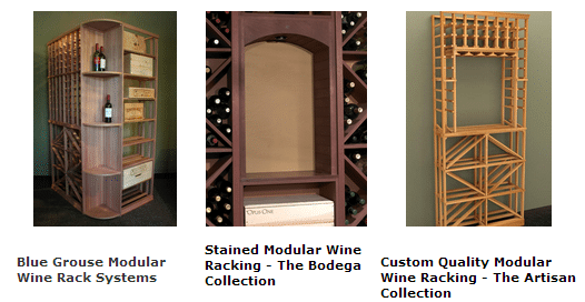 Wood Wine Racks by Blue Grouse Wine Cellars