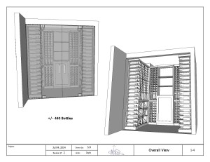 Custom Wine Cellar Drawing overall view