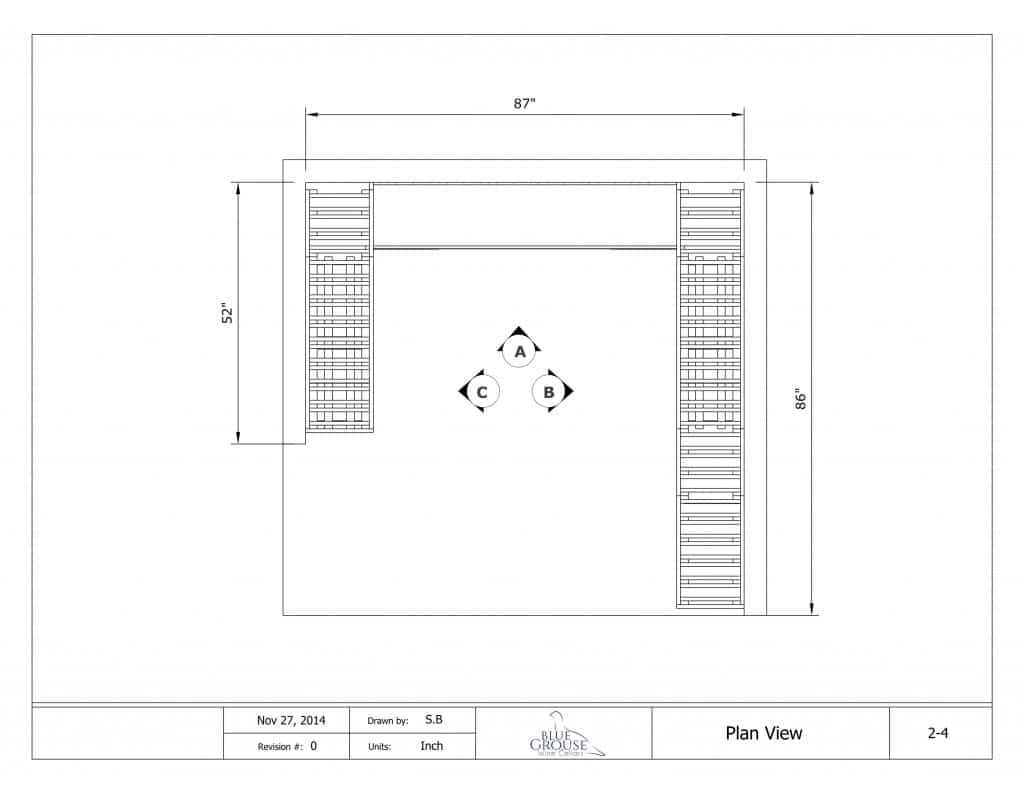 Modular Redwood Wine Cellar Drawing plan view