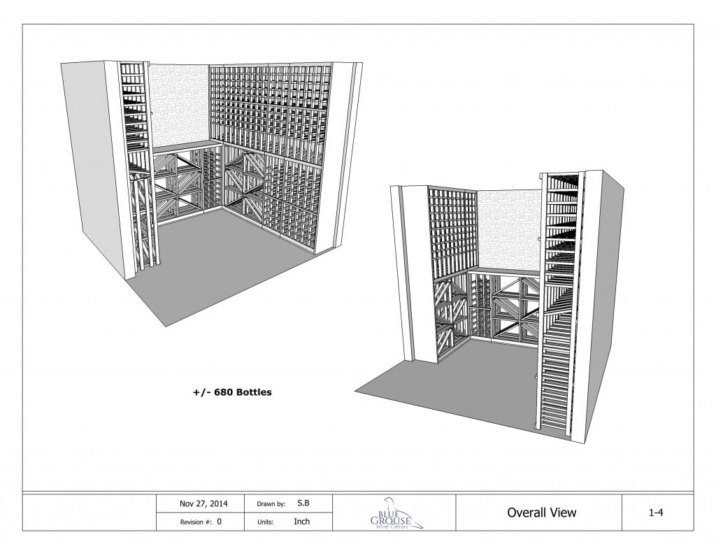 Modular Redwood Wine Cellar Drawings