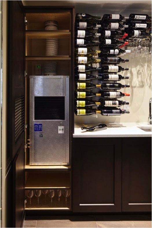 Vancouver Modern Home Wine Cellar with ONAM Wine Cooling Unit