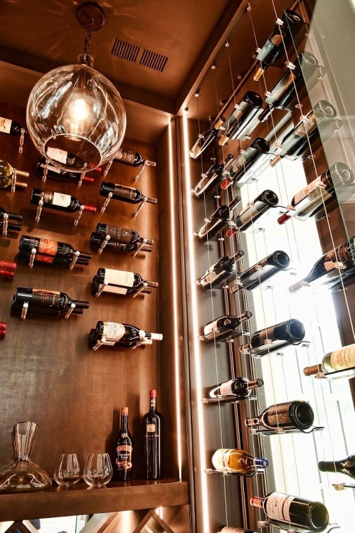 Float Wine Racking System and VINdustry Pegs Brought this Vancouver Contemporary Wine Cellar to a New Level