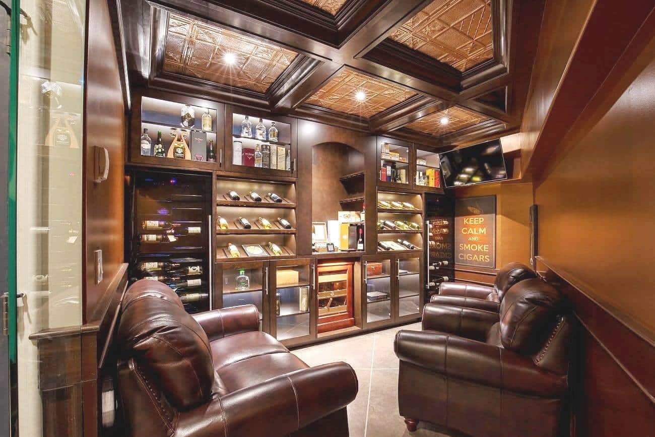 Custom Wine Cellar with a Wine Bar