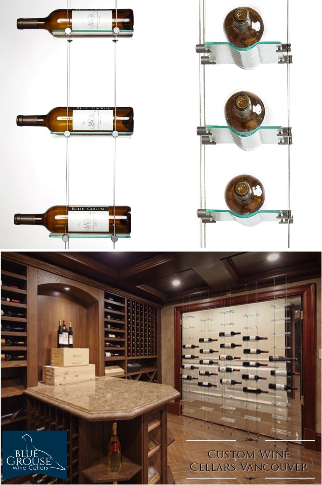 Float Cable Wine Racks for Modern Wine Displays Vancouver